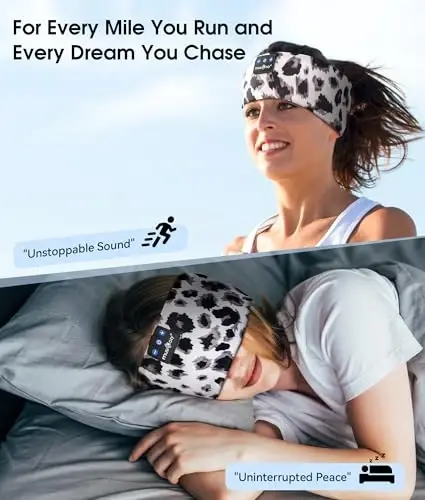 MUSICOZY Sleep Headphones Bluetooth 5.4 Headband, Wireless Earphones Music Sleep Earbuds Sleeping Eye Mask with HD Stereo Speakers for Workout Running Travel Yoga, Ideal Gifts for Women Men - MUSICOZY (1)