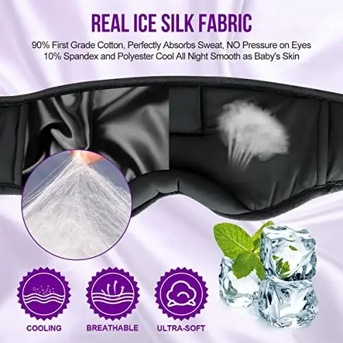 MUSICOZY Sleep Headphones, Bluetooth 5.4 Sleep Mask Headband Headphones Sleeping Eye Mask, Wireless Music Earbuds Earphones with HD Stereo Speakers Cool Gadgets Gifts (Violet) - 3