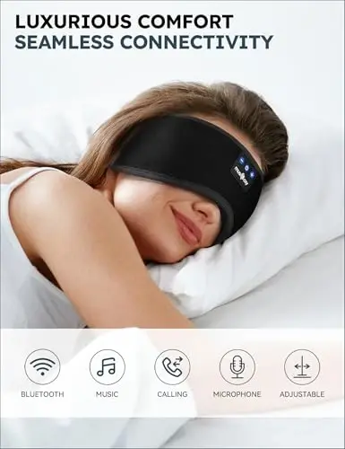 MUSICOZY Sleep Headphones, Bluetooth 5.4 Sleep Mask Headband Headphones Sleeping Eye Mask, Wireless Music Earbuds Earphones with HD Stereo Speakers for Side Sleepers, Cool Gadgets Unique Gift - MUSICOZY (1)
