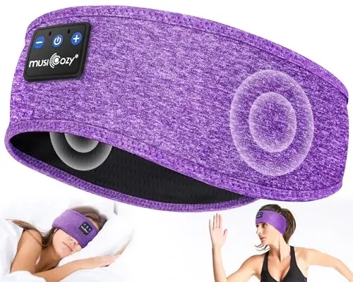MUSICOZY Sleep Headphones Bluetooth 5.4 Headband, Wireless Earphones Music Sleep Earbuds Sleeping Eye Mask with HD Stereo Speakers for Workout Running Travel Yoga, Ideal Gifts for Women Men - 1