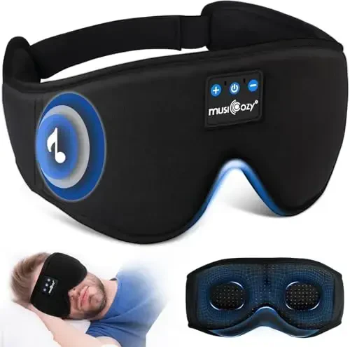 MUSICOZY Sleep Headphones, Bluetooth 5.4 Sleep Mask Headband Headphones Sleeping Eye Mask, Wireless Music Earbuds Earphones with HD Stereo Speakers for Side Sleepers, Cool Gadgets Unique Gift - 1