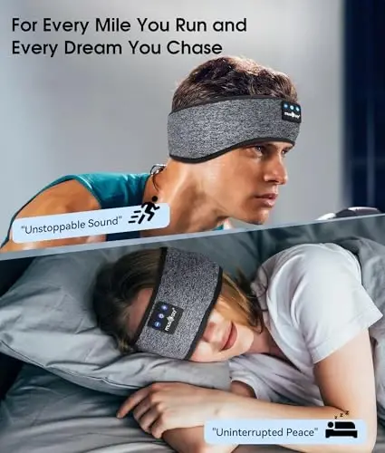 MUSICOZY Sleep Headphones Bluetooth 5.4 Headband, Wireless Earphones Music Sleep Earbuds Sleeping Eye Mask with HD Stereo Speakers for Workout Running Travel Yoga, Ideal Gifts for Women Men - 2