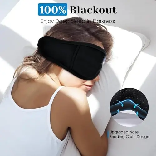 MUSICOZY Uyqu Eshitish vositalari, Bluetooth 5.4 Uyqu Maskasi Bosh bandi Eshitish vositalari Uyqu Ko'z Maskasi, Simsiz Musiqa Quloqchinlari Yonboshlab uxlaydiganlar uchun HD Stereo Dinamiklar bilan, Sovuq Gadjetlar Noyob Sovg'a - 4