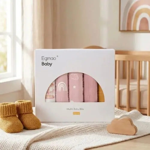 Muslin Baby Bibs for Drooling and Teething,Bibs for Boys Girls | Soft Cotton,Extra Absorbent,Easy Adjustable Side Snap,Shrink‑resistant & fade‑proof - 6