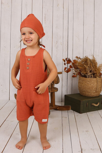 Muslin Baby Button-Front Romper - 1