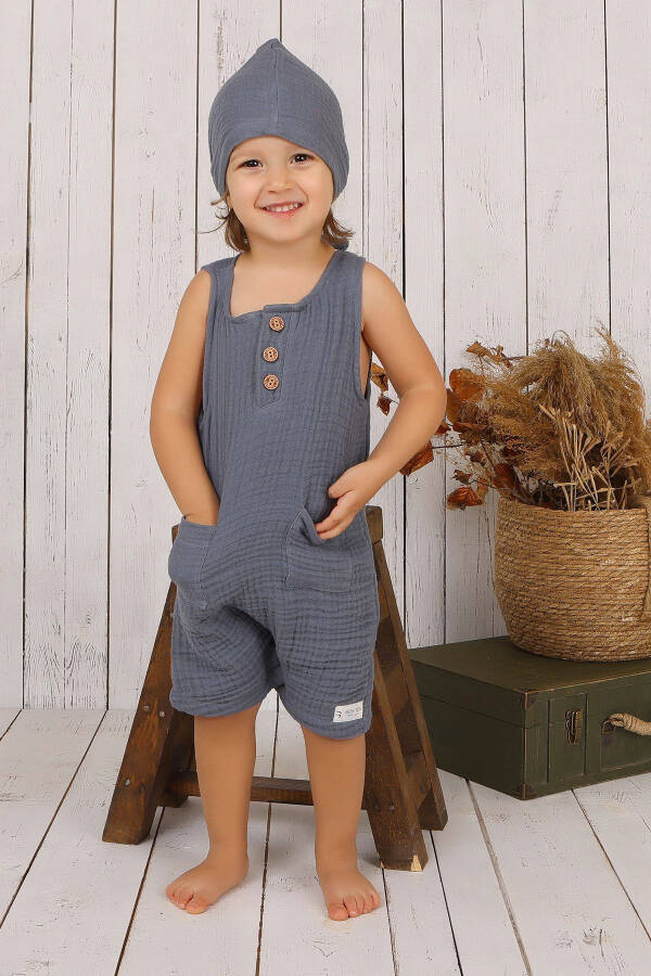 Muslin Baby Front Button Romper - 5