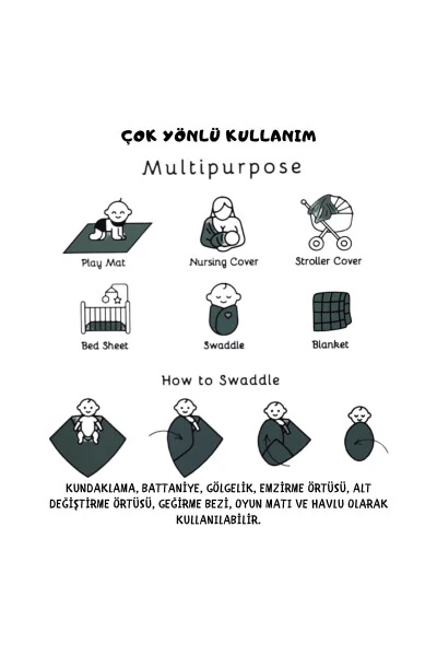 Müslin Örtü Battaniye 3'lü Set(80X80CM)|oeko-tex Müslin Kumaş | Yenidoğan Bebek Yumuşak Havlu,kundak-Bear Mountain Collection - Koala Soft (1)