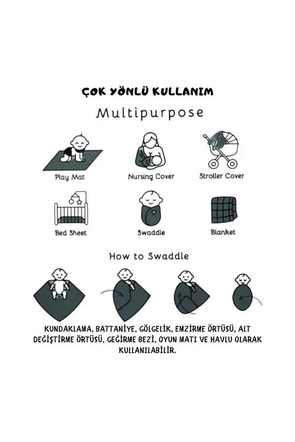 Müslin Örtü Battaniye 3'lü Set(80X80CM)|oeko-tex Müslin Kumaş | Yenidoğan Bebek Yumuşak Havlu,kundak-Bear Mountain Collection - 2