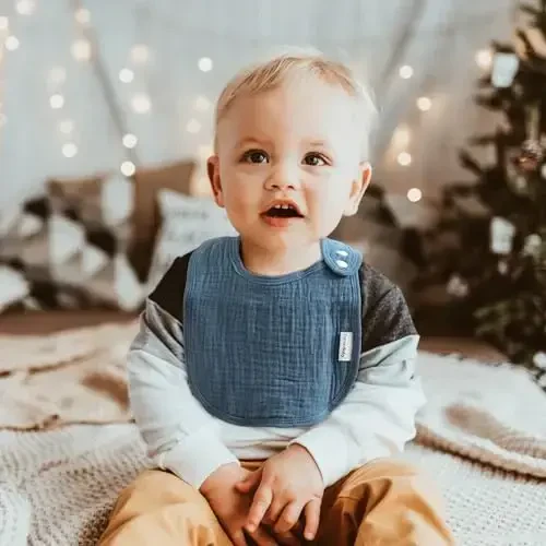 Muslin Bibs for Baby Boys Girls, Organic Muslin Baby Bib for Drooling and Teething, Soft Bandana Drool Bibs 5 Pack - 4