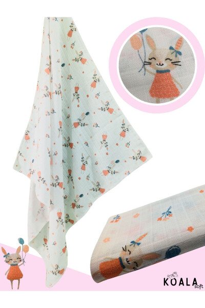 Muslin Blanket 3-Piece Set (80X80CM) | oeko-tex Muslin Fabric | Soft Towel, Swaddle for Newborn Baby - 13