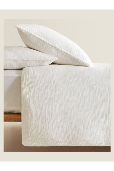 Muslin bolalar to'shagi to'plami 70x110 sm 100% organik paxta 15 sm karavot balandligi (K.WHITE) - ANNE SESI