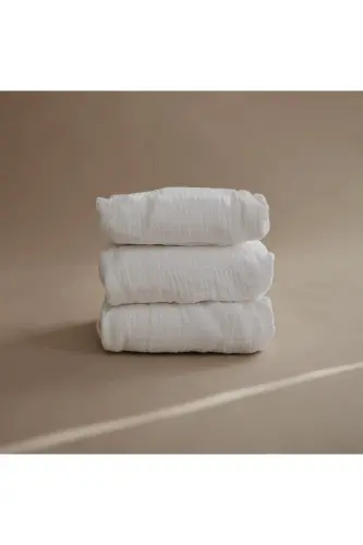 Muslin bolalar to'shagi to'plami 70x110 sm 100% organik paxta 15 sm karavot balandligi (K.WHITE) - 3