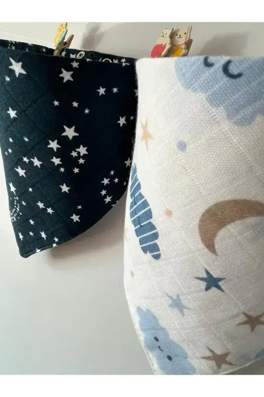 Muslin Cloth Two Snap Baby Bib & Burp Cloth - 3