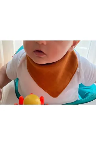 Muslin Fabric Two Snaps Baby Bib & Scarf (4 PCS) - 5