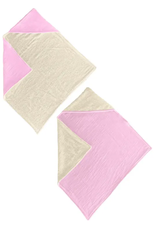 Muslin Hooded Baby Child Towel Swaddle Bath Towel Cotton Beach Towel Double Sided Use - Beige-Pink - 4