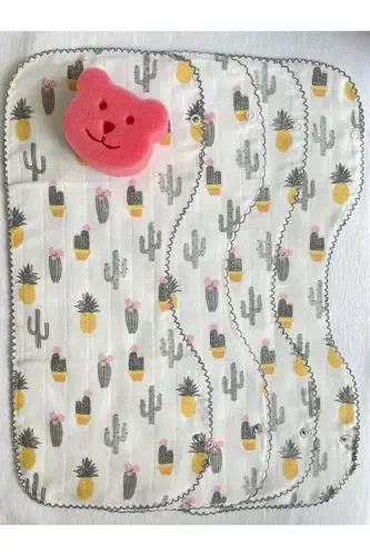 Muslin juft qavatli tugmachali ovqatlanish oldligi Yelkali dush sochiq-PUSHTI GUBKA - MASALBABY (1)