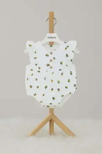 Muslin Lemon Patterned Baby Jumpsuit - Modazone (1)