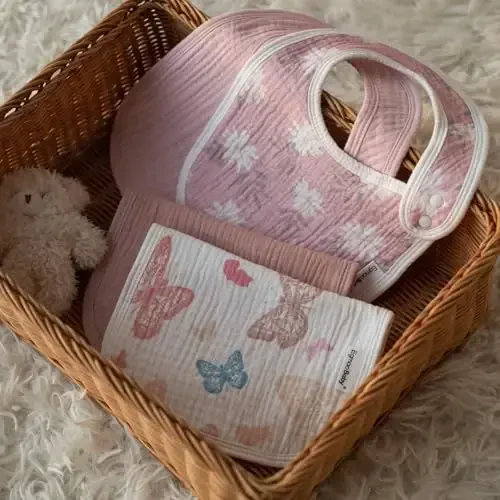 Muslin oʻgʻil bolalar qizlar uchun soʻlaklik, organik muslin chaqaloq soʻlakligi oqishi va tishlash uchun, yumshoq bandanali soʻlakliklar 5 dona - 7