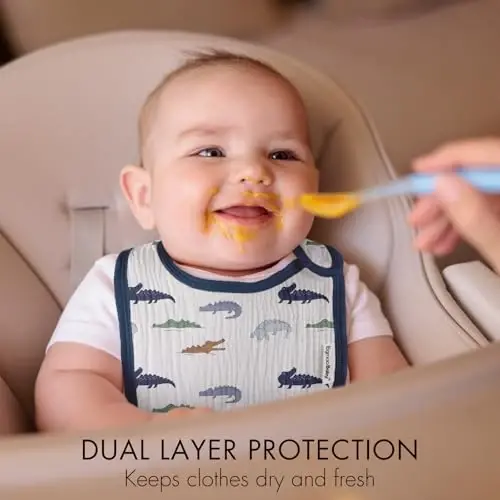 Muslin oʻgʻil bolalar qizlar uchun soʻlakliklar, organik muslin chaqaloq soʻlakligi oqayotgan va tishlayotgan chaqaloqlar uchun, yumshoq bandanali soʻlakliklar 5 dona - 3