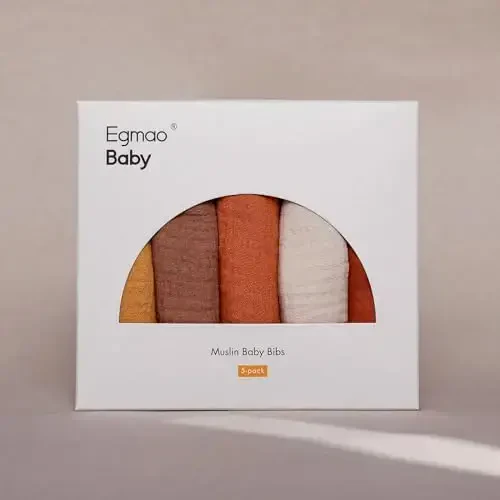 Muslin oʻgʻil bolalar qizlar uchun soʻlakliklar, Organik muslin chaqaloq soʻlakligi oqishi va tishlash uchun, Yumshoq bandana soʻlakliklar 5 dona - 5