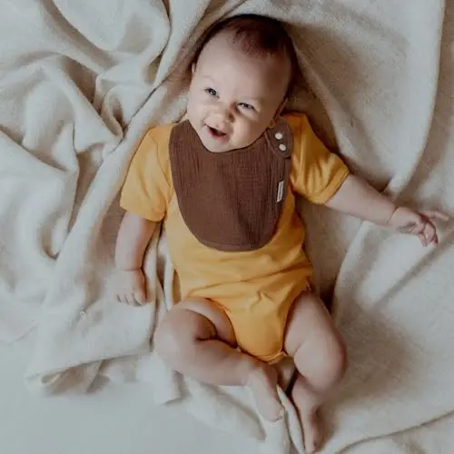 Muslin o'g'il bolalar qizlar uchun so'lakliklar, Organik muslin chaqaloq so'lakligi so'lak oqishi va tishlash uchun, Yumshoq bandana so'lakliklar 5 dona - 3