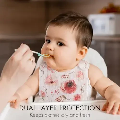 Muslin oʻgʻil bolalar qizlar uchun soʻlakliklar, Organik muslin chaqaloq soʻlakligi soʻlak oqishi va tishlash uchun, Yumshoq bandana soʻlakliklar 5 dona - 3