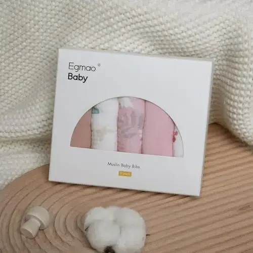 Muslin oʻgʻil bolalar qizlar uchun soʻlakliklar, Organik muslin chaqaloq soʻlakligi soʻlak oqishi va tishlash uchun, Yumshoq bandana soʻlakliklar 5 dona - 5