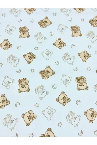 Müslin Örtü Battaniye 3'lü Set(80X80CM)|oeko-tex Müslin Kumaş | Yenidoğan Bebek Yumuşak Havlu Kundak - Dağ Düz Mavi ve Hayvan Desenli - 5
