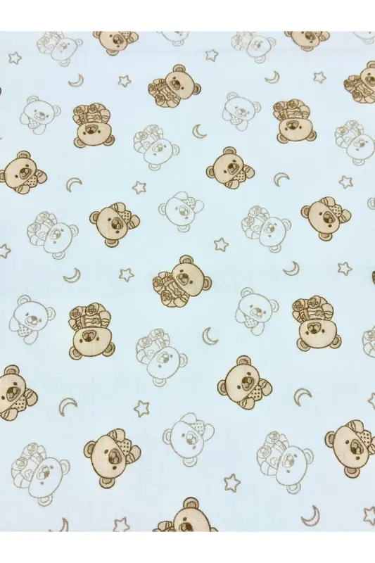 Müslin Örtü Battaniye 3'lü Set(80X80CM)|oeko-tex Müslin Kumaş | Yenidoğan Bebek Yumuşak Havlu Kundak - Dağ Düz Mavi ve Hayvan Desenli - 5
