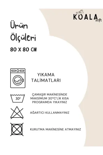 Müslin Örtü Battaniye 3'lü Set(80X80CM)|oeko-tex Müslin Kumaş | Yenidoğan Bebek Yumuşak Havlu Kundak - Dağ Düz Mavi ve Hayvan Desenli - 7