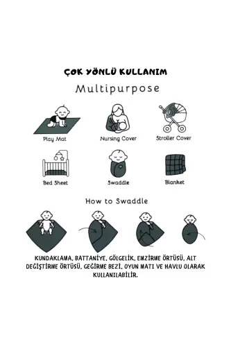 Müslin Örtü Battaniye 3'lü Set(80X80CM)|oeko-tex Müslin Kumaş | Yenidoğan Bebek Yumuşak Havlu,kundak-Araba ve Hayvan Desenli - 6