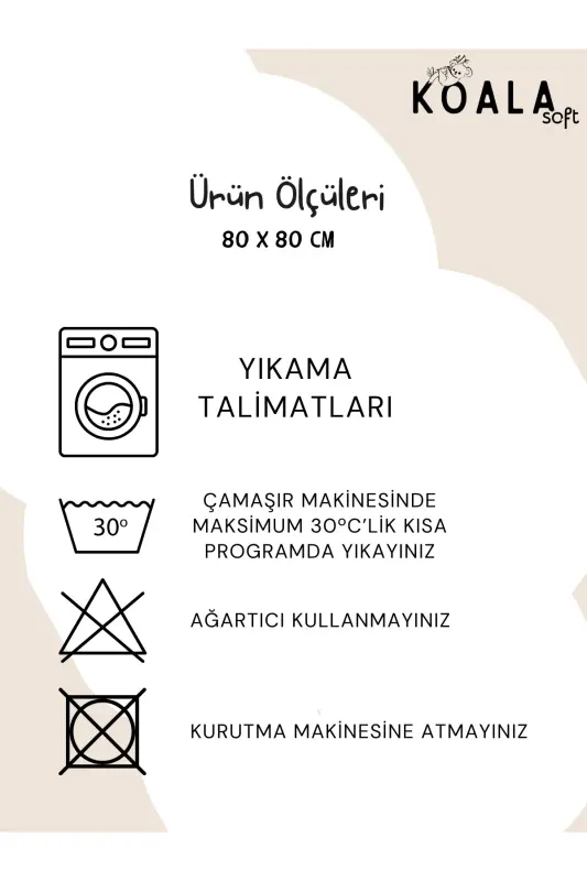 Müslin Örtü Battaniye 3'lü Set(80X80CM)|oeko-tex Müslin Kumaş | Yenidoğan Bebek Yumuşak Havlu,kundak-Araba ve Hayvan Desenli - 7