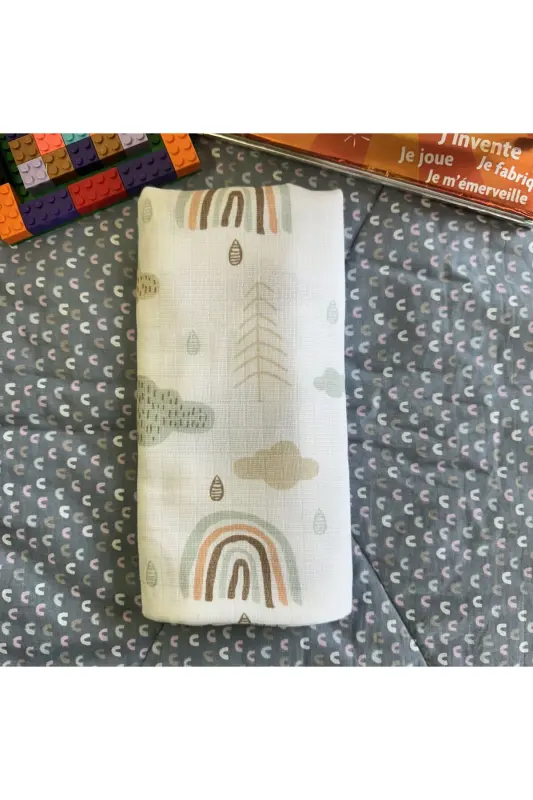 Müslin Örtü Battaniye 3'lü Set(80X80CM)|oeko-tex Müslin Kumaş | Yenidoğan Bebek Yumuşak Havlu,kundak-Araba ve Hayvan Desenli - 4