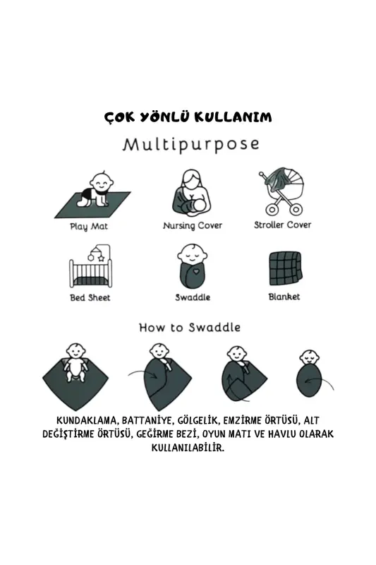 Müslin Örtü Battaniye 3'lü Set(80X80CM)|oeko-tex Müslin Kumaş | Yenidoğan Bebek Yumuşak Havlu,kundak-Araba ve Hayvan Desenli - 6