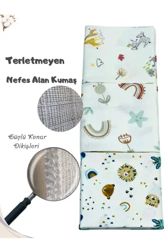 Müslin Örtü Battaniye 3'lü Set(80X80CM)|oeko-tex Müslin Kumaş | Yenidoğan Bebek Yumuşak Havlu,kundak-Araba ve Hayvan Desenli - KOALA SOFT (1)