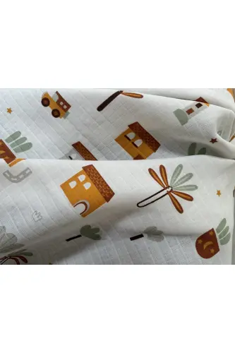 Müslin Örtü Battaniye 3'lü Set(80X80CM)|oeko-tex Müslin Kumaş | Yenidoğan Bebek Yumuşak Havlu,kundak - Bear Mountain Collection - 7