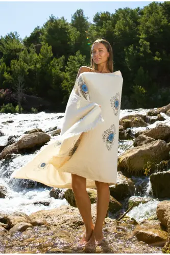 - Muslin Peshthamal - %100 Paxta - Organik - Bosmali-oq - GENEL MARKALAR (1)