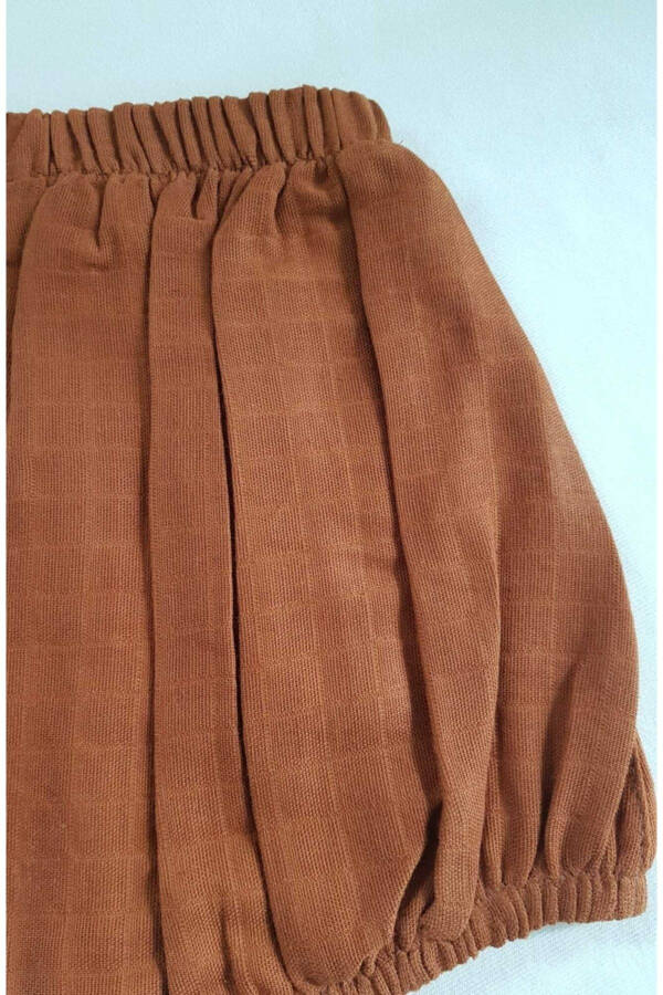 Muslin qiz-o'g'il bolalar elastik shortilari / Xaki - 6