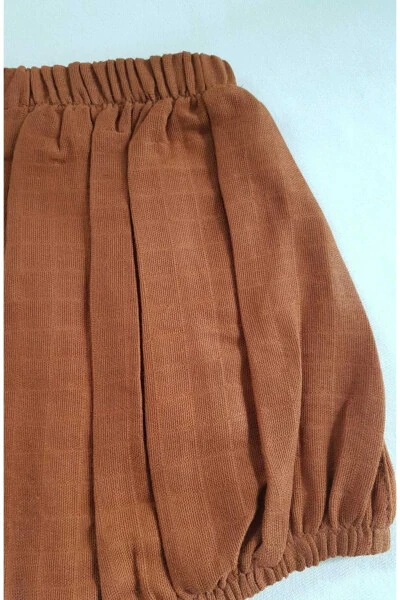 Muslin qiz-o'g'il bolalar elastik shortilari / Xaki - 3