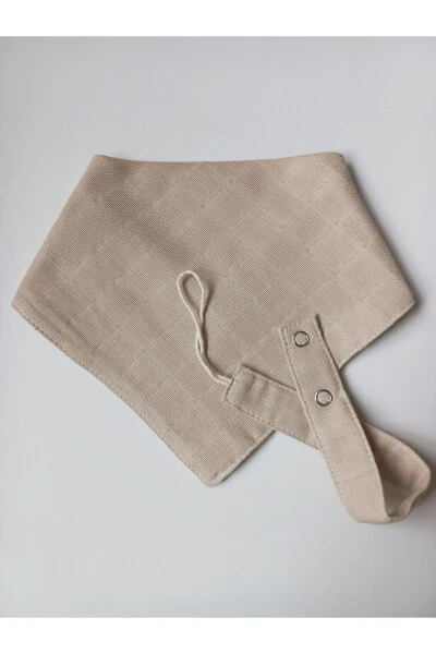 Muslin Qizaloq Bolalar Ovqat Yeyish Oldidagi Apron Yurak Yog'ochli Klipsli So'rg'ich Bog'ichi 3 Qismli Set - 3