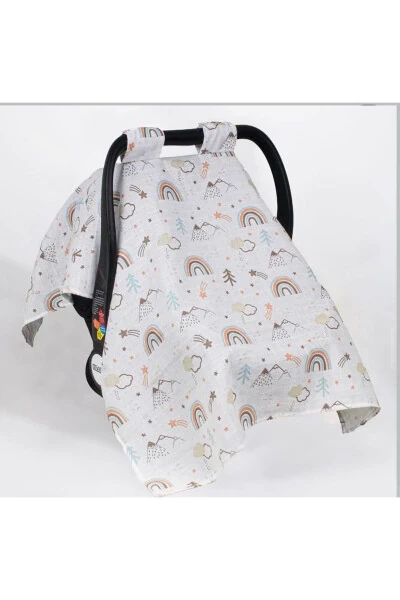 Muslin Stroller Cover Rainbow Muslin - MIRKAY COLLECTION