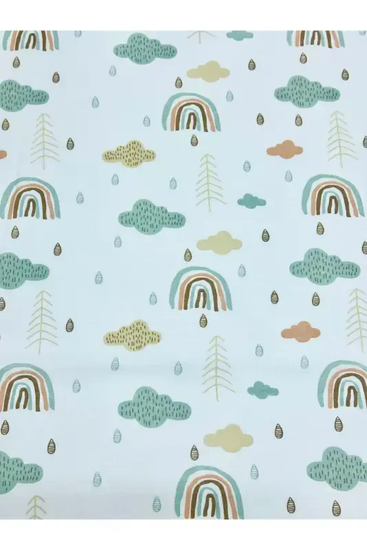 Muslin Swaddle Blanket 3-Piece Set(80X80CM)|oeko-tex Muslin Fabric | Newborn Baby Soft Towel Swaddle-Mountain Plain Blue and Animal Pattern - 4