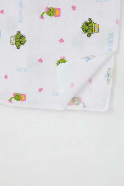 Муслиновое одето для новорожденных Веселые кактусы Стандарт, белое - 3