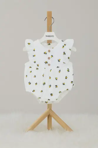 Муслиновый комбинезон для малышей с лимонным узором - 2