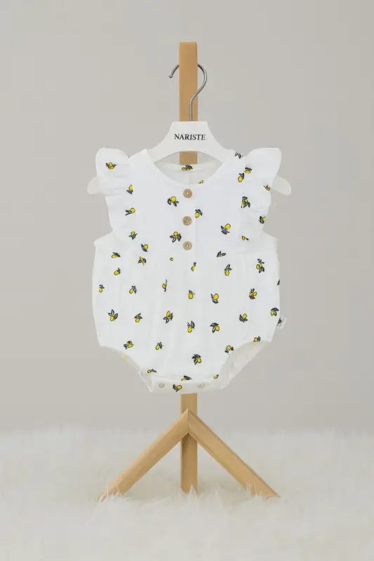 Муслиновый комбинезон для малышей с лимонным узором - 2