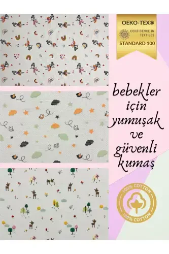 Муслиновый комплект одеял 3шт(80X80CM)|Муслиновая ткань oeko-tex|Мягкое полотенце для новорожденного,пеленка-Балерина, птица и олень - 6