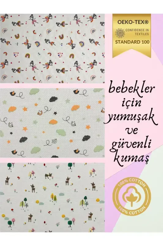 Муслиновый комплект одеял 3шт(80X80CM)|Муслиновая ткань oeko-tex|Мягкое полотенце для новорожденного,пеленка-Балерина, птица и олень - 6