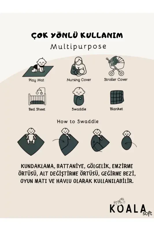 Муслиновый комплект одеял 3шт(80X80CM)|Муслиновая ткань oeko-tex|Мягкое полотенце для новорожденного,пеленка-Балерина, птица и олень - 7