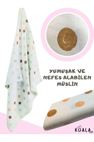 Муслиновый плед 3-х местный набор (80X80CM) | oeko-tex Муслиновая ткань | Мягкое полотенце для новорожденного, пеленание - 14