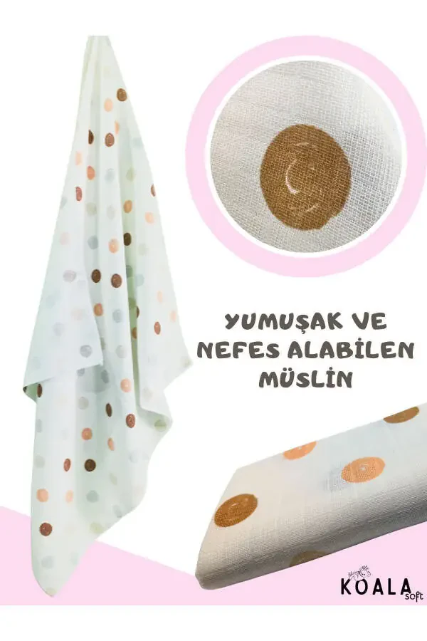 Муслиновый плед 3-х местный набор (80X80CM) | oeko-tex Муслиновая ткань | Мягкое полотенце для новорожденного, пеленание - 14